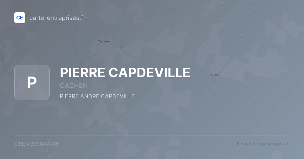 PIERRE CAPDEVILLE — 329040786 — fiche entreprise