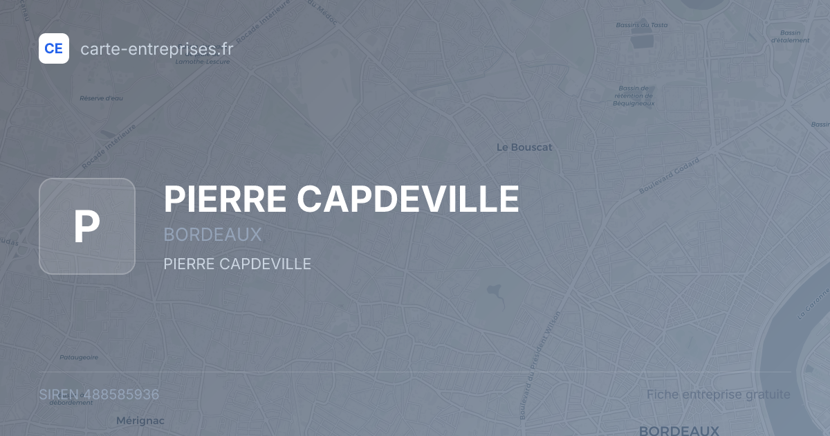 PIERRE CAPDEVILLE — 488585936 — fiche entreprise