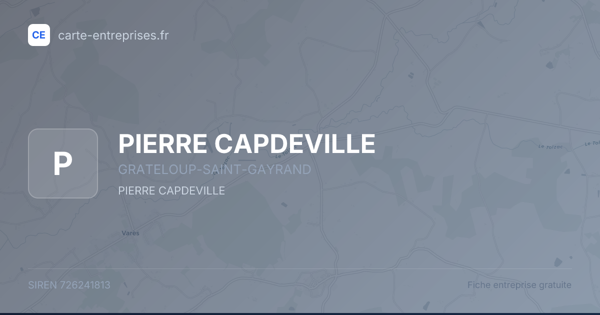 PIERRE CAPDEVILLE — 726241813 — fiche entreprise