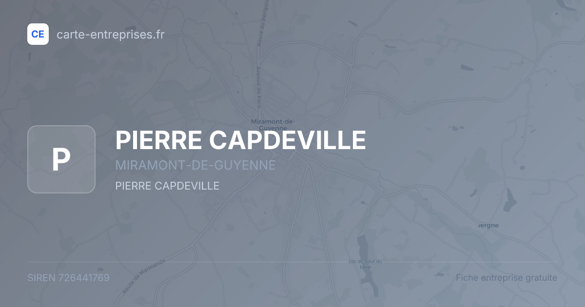 PIERRE CAPDEVILLE — 726441769 — fiche entreprise