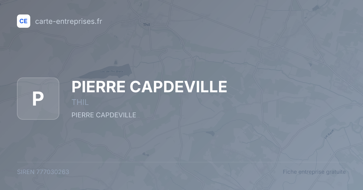 PIERRE CAPDEVILLE — 777030263 — fiche entreprise