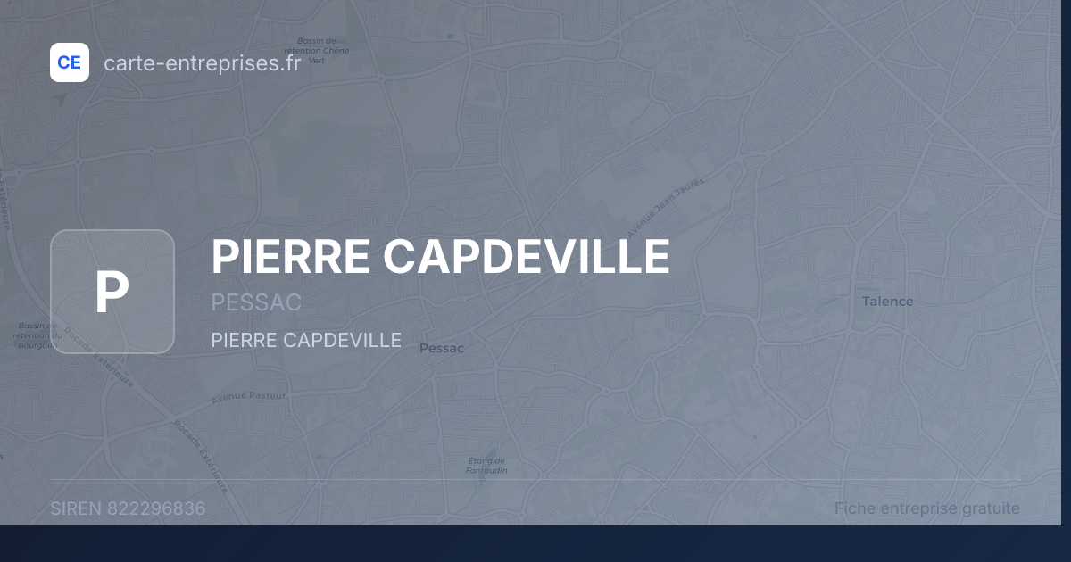 PIERRE CAPDEVILLE — 822296836 — fiche entreprise
