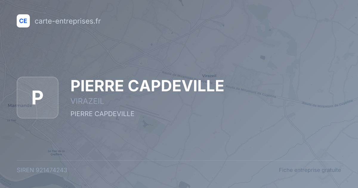 PIERRE CAPDEVILLE — 921474243 — fiche entreprise