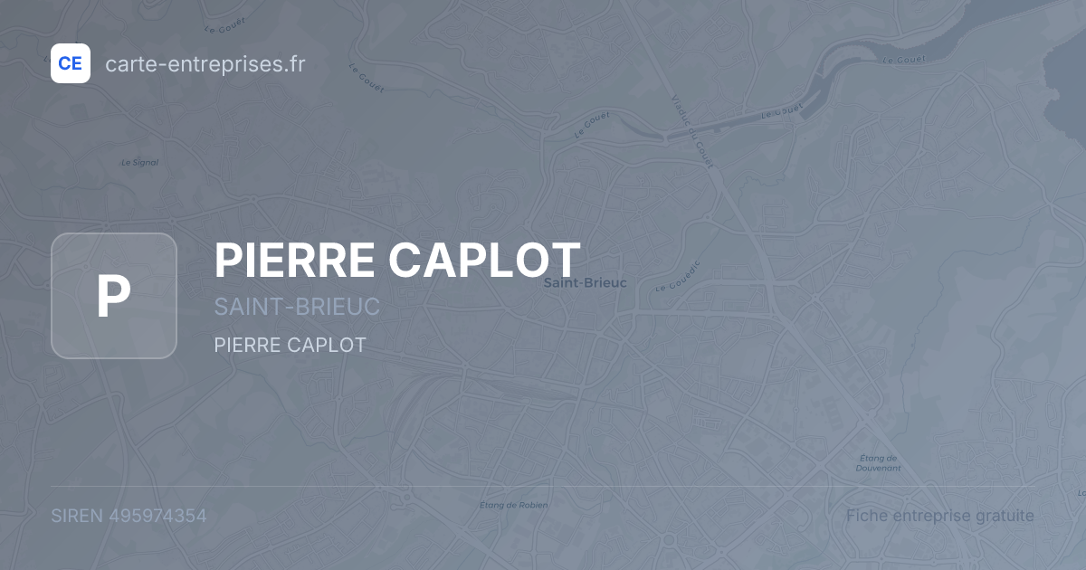 PIERRE CAPLOT — 495974354 — fiche entreprise