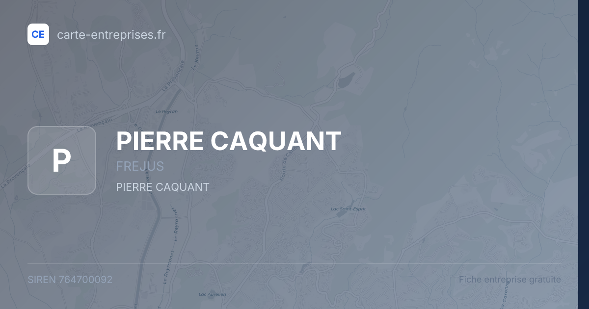 PIERRE CAQUANT — 764700092 — fiche entreprise