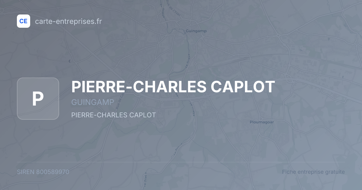PIERRE-CHARLES CAPLOT — 800589970 — fiche entreprise