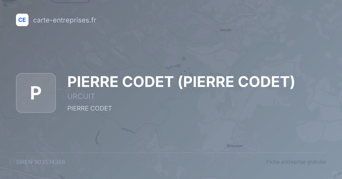 PIERRE CODET — 903574366 — fiche entreprise