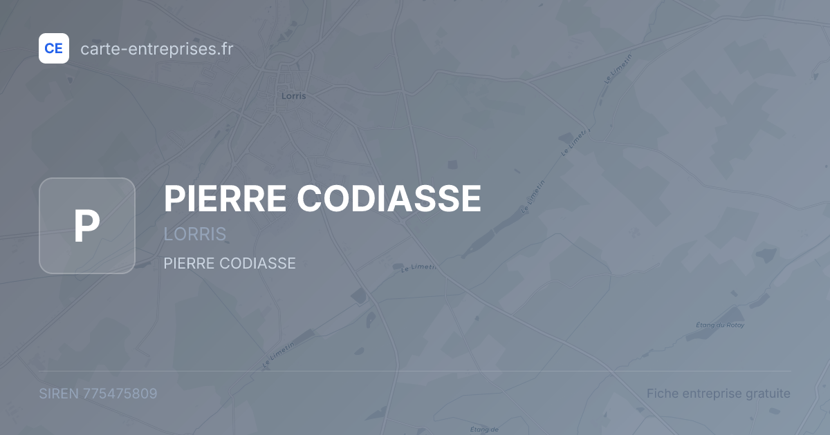 PIERRE CODIASSE — 775475809 — fiche entreprise