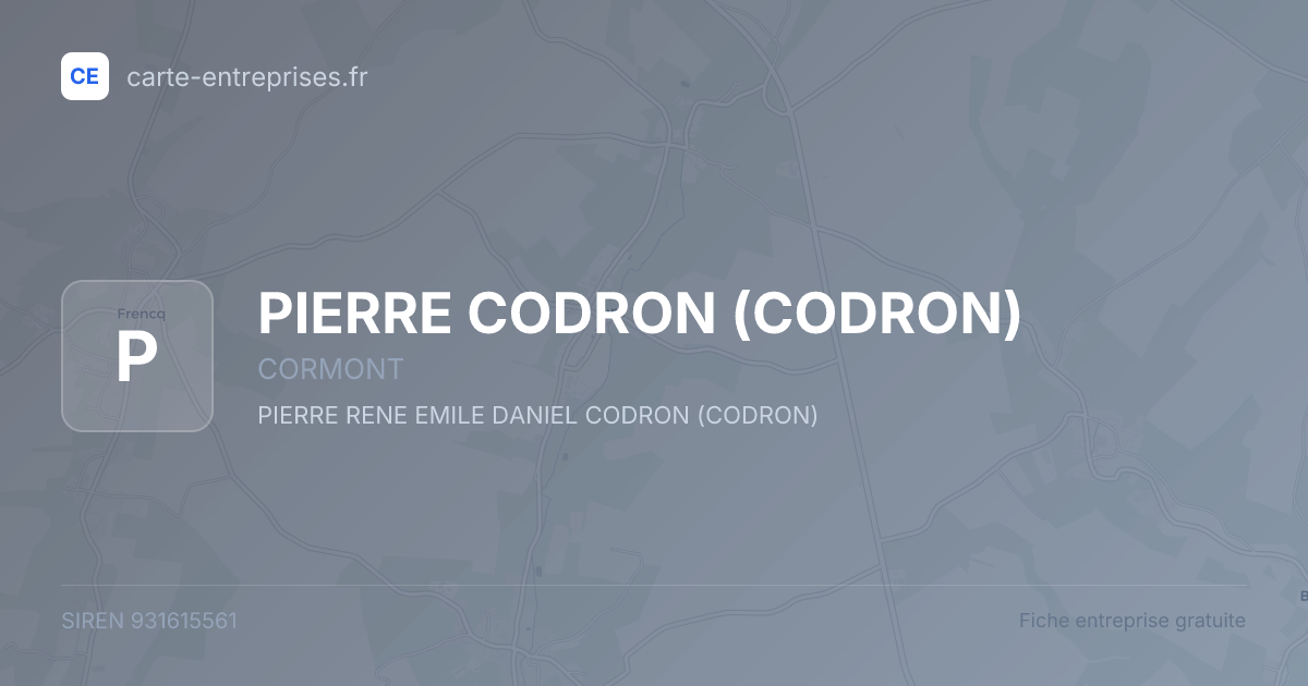 PIERRE CODRON (CODRON) — 931615561 — fiche entreprise