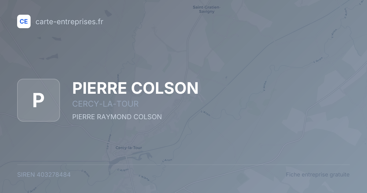PIERRE COLSON — 403278484 — fiche entreprise