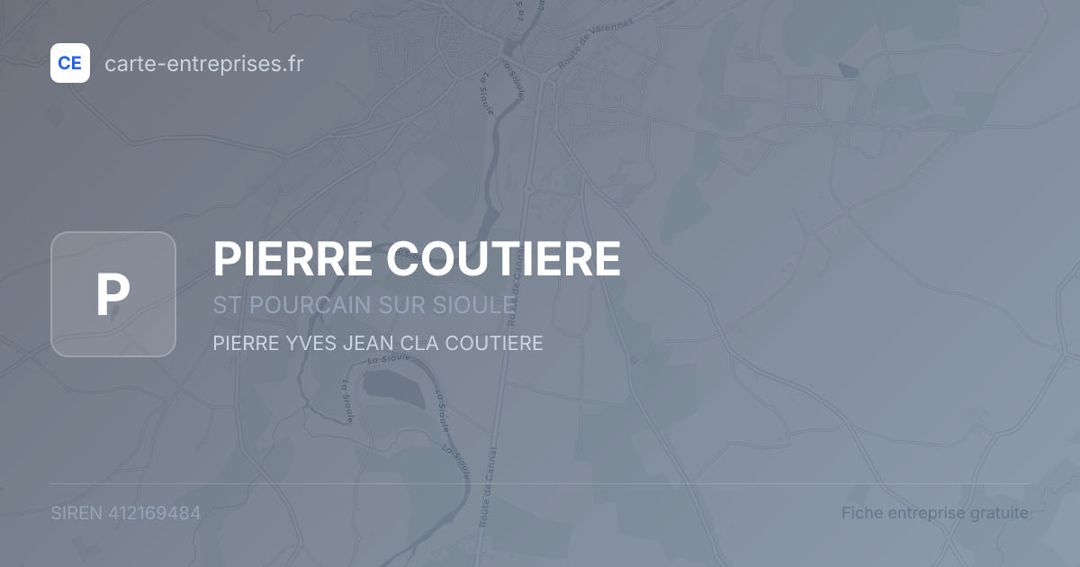PIERRE COUTIERE — 412169484 — fiche entreprise