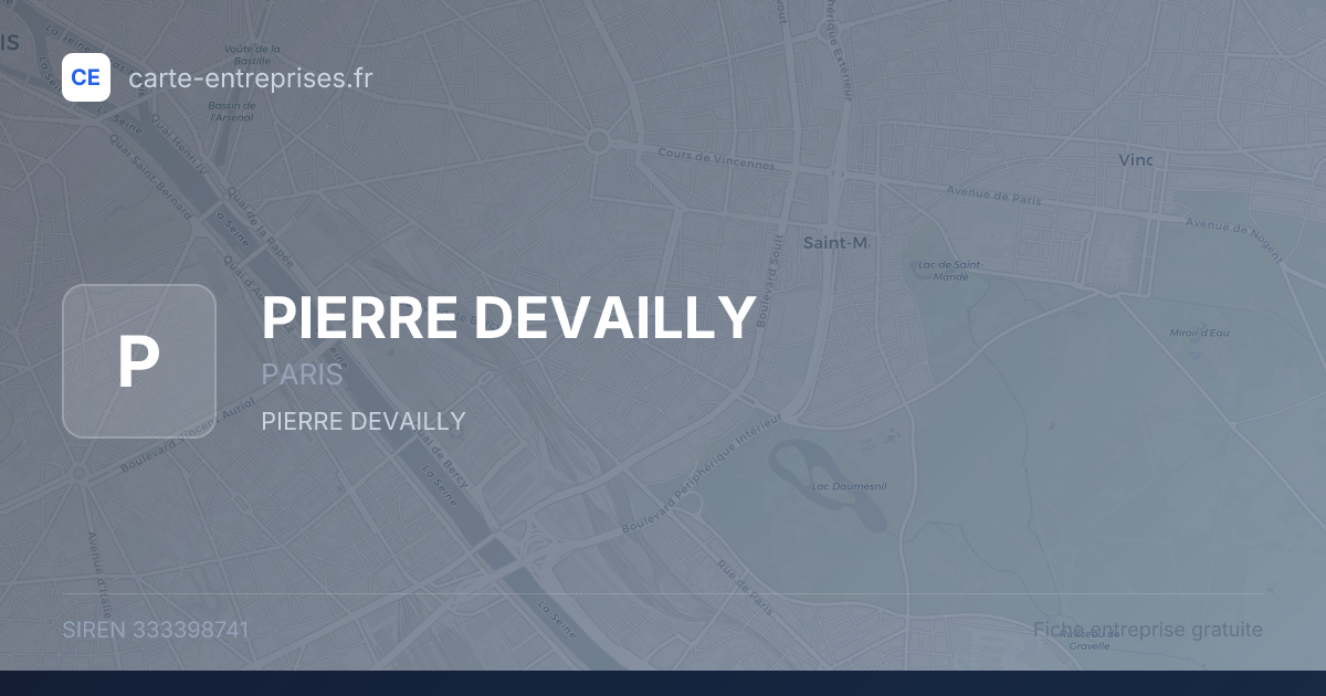 PIERRE DEVAILLY — 333398741 — fiche entreprise