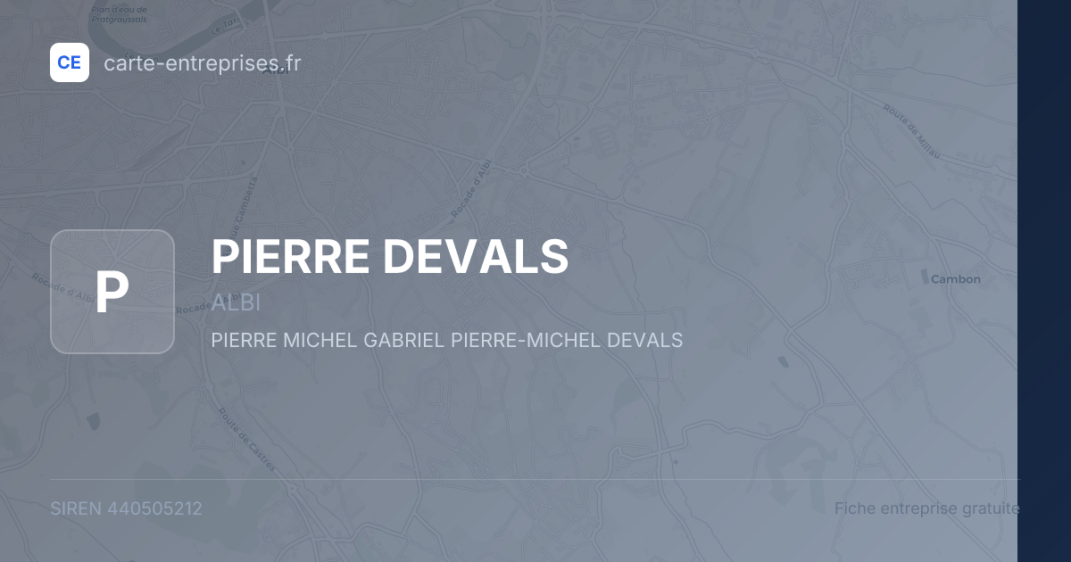 PIERRE DEVALS — 440505212 — fiche entreprise