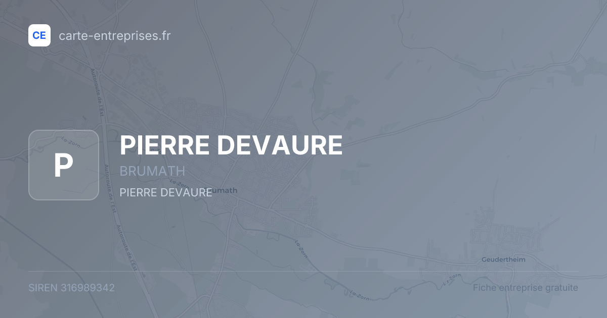 PIERRE DEVAURE — 316989342 — fiche entreprise