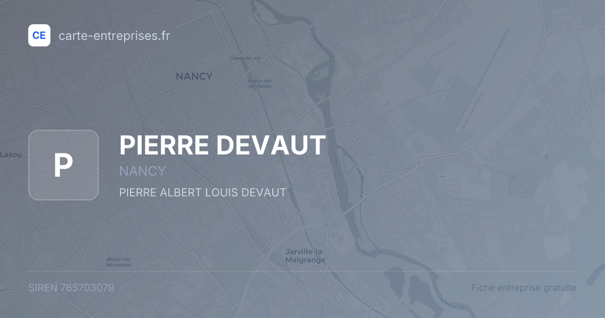 PIERRE DEVAUT — 765703079 — fiche entreprise