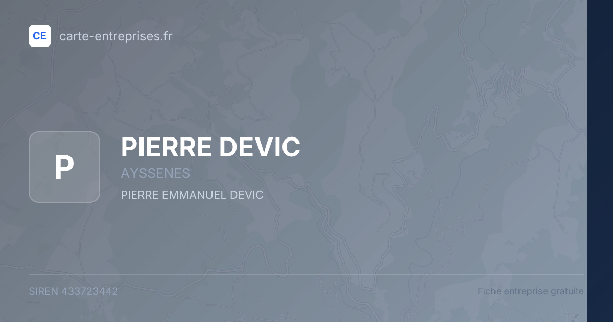 PIERRE DEVIC — 433723442 — fiche entreprise