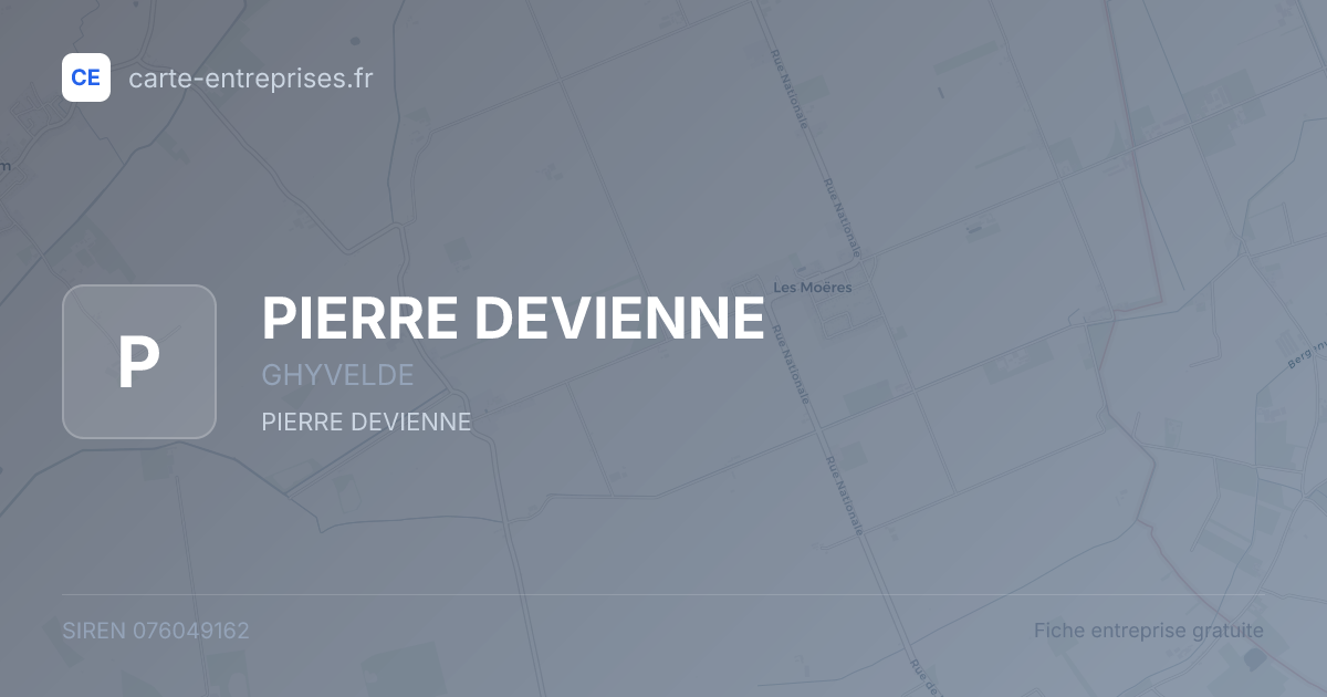 PIERRE DEVIENNE — 076049162 — fiche entreprise