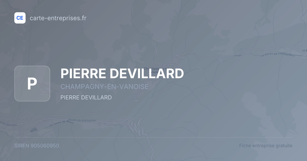 PIERRE DEVILLARD — 905060950 — fiche entreprise