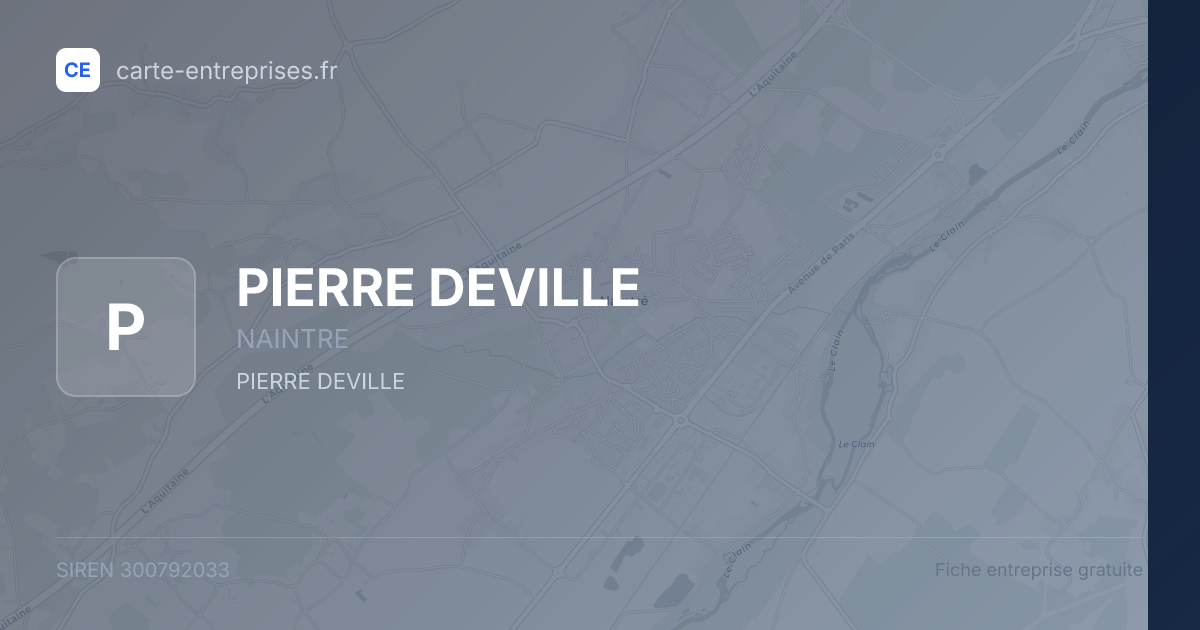 PIERRE DEVILLE — 300792033 — fiche entreprise