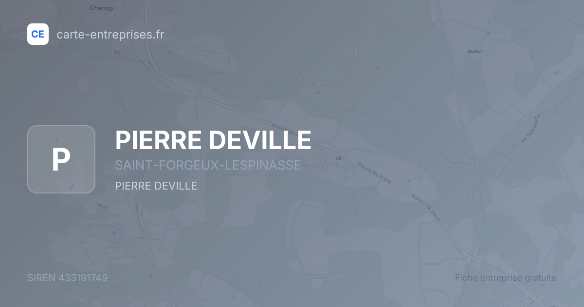 PIERRE DEVILLE — 433191749 — fiche entreprise