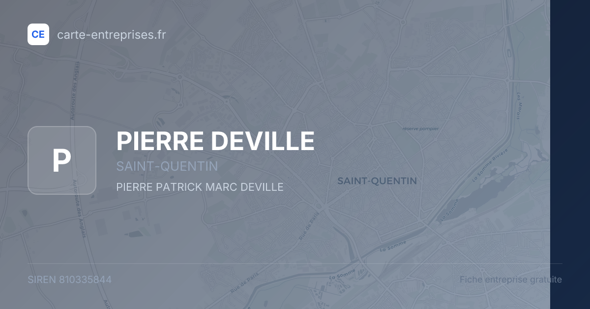 PIERRE DEVILLE — 810335844 — fiche entreprise