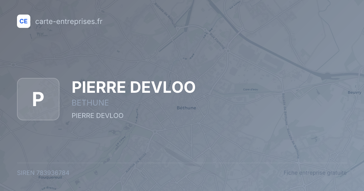 PIERRE DEVLOO — 783936784 — fiche entreprise