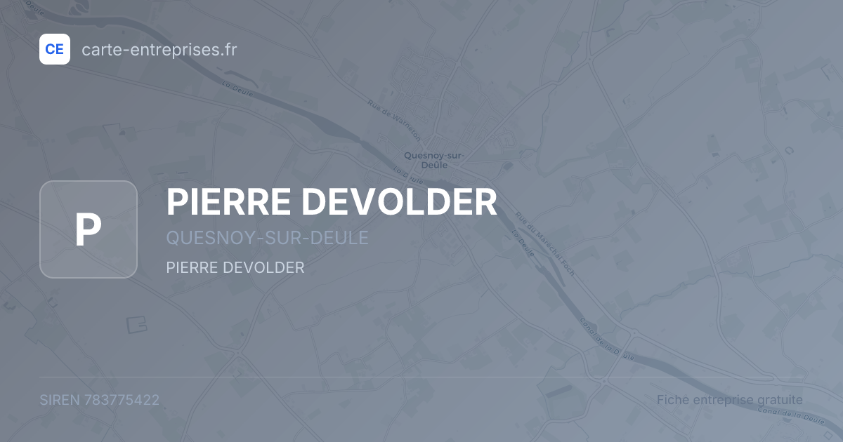 PIERRE DEVOLDER — 783775422 — fiche entreprise