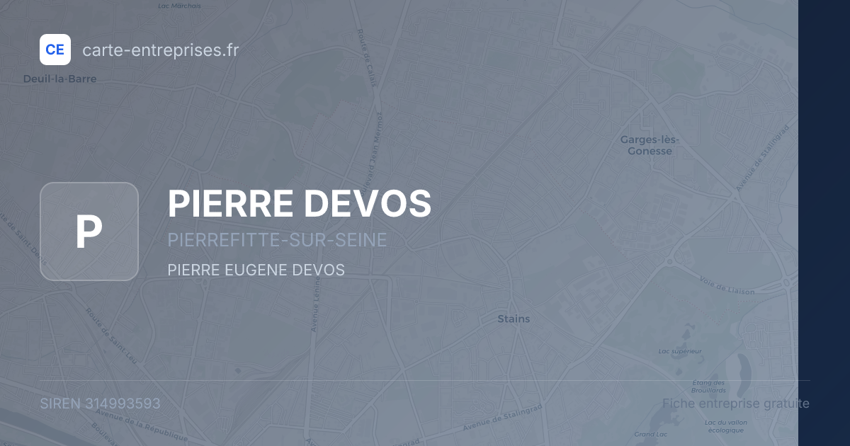 PIERRE DEVOS — 314993593 — fiche entreprise