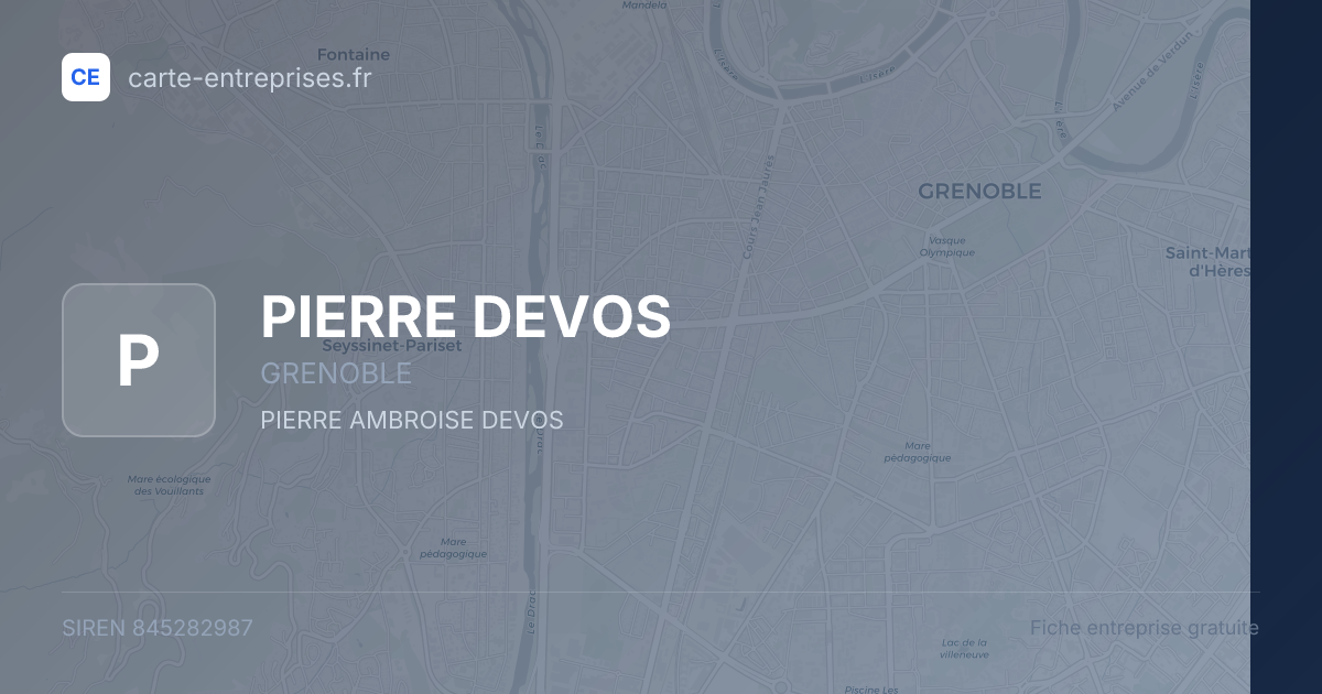 PIERRE DEVOS — 845282987 — fiche entreprise