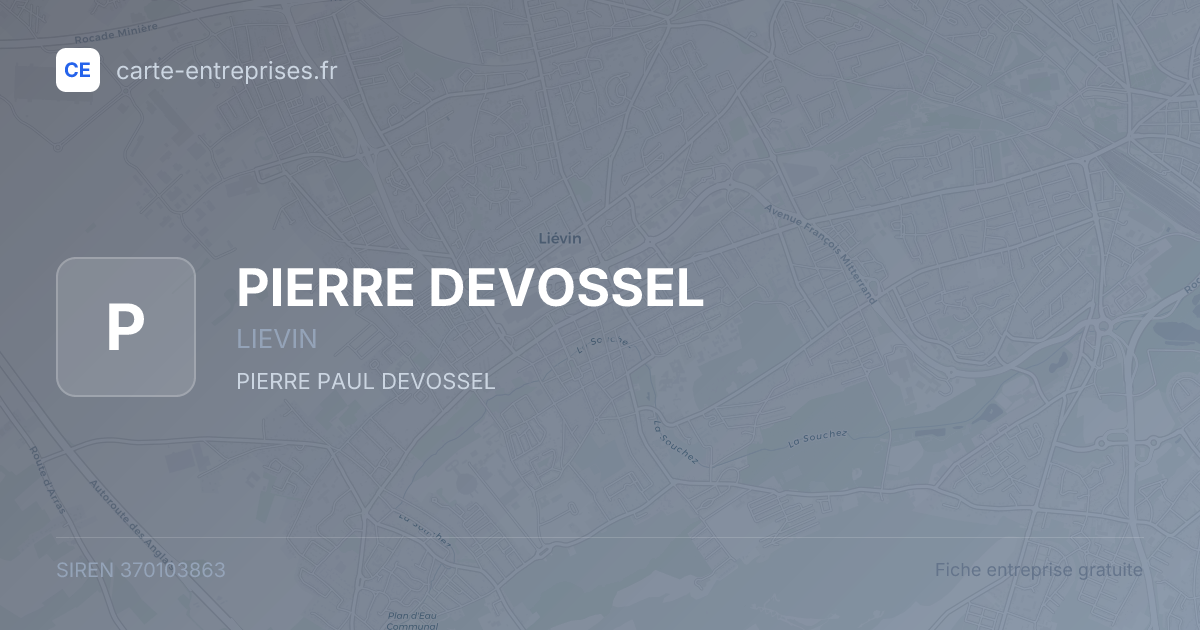 PIERRE DEVOSSEL — 370103863 — fiche entreprise