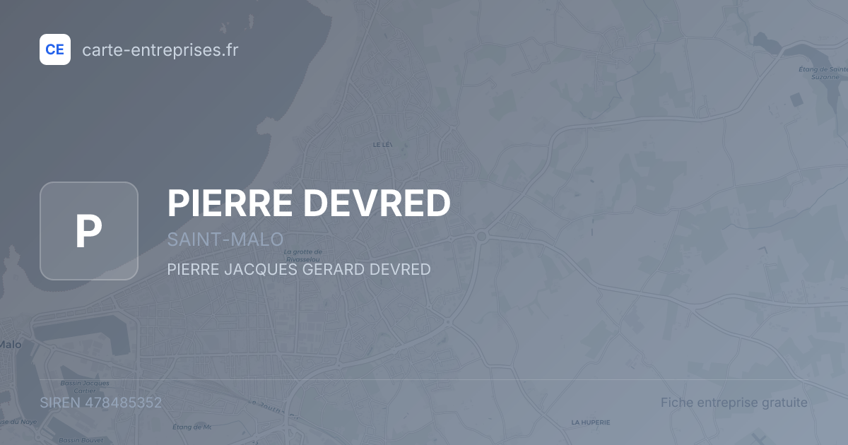 PIERRE DEVRED — 478485352 — fiche entreprise