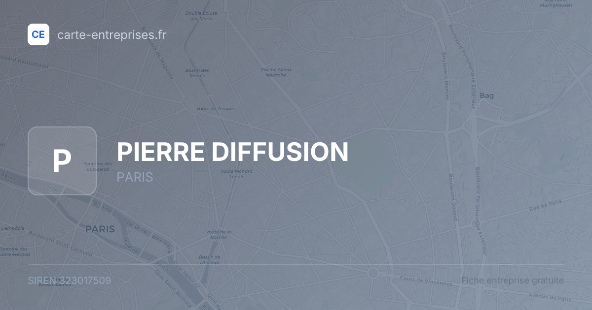 PIERRE DIFFUSION — 323017509 — fiche entreprise