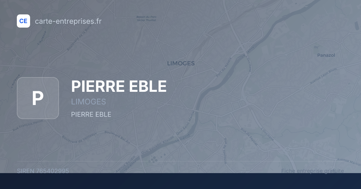 PIERRE EBLE — 765402995 — fiche entreprise