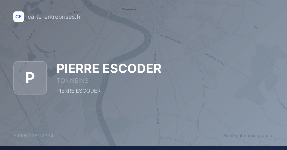 PIERRE ESCODER — 026112334 — fiche entreprise