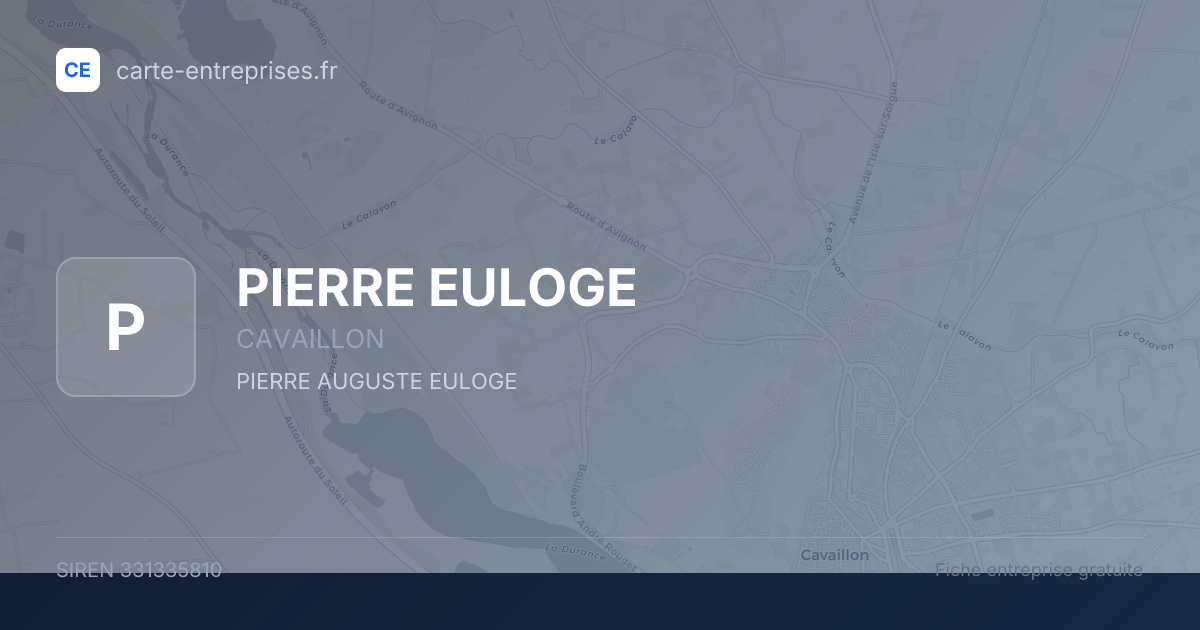 PIERRE EULOGE — 331335810 — fiche entreprise