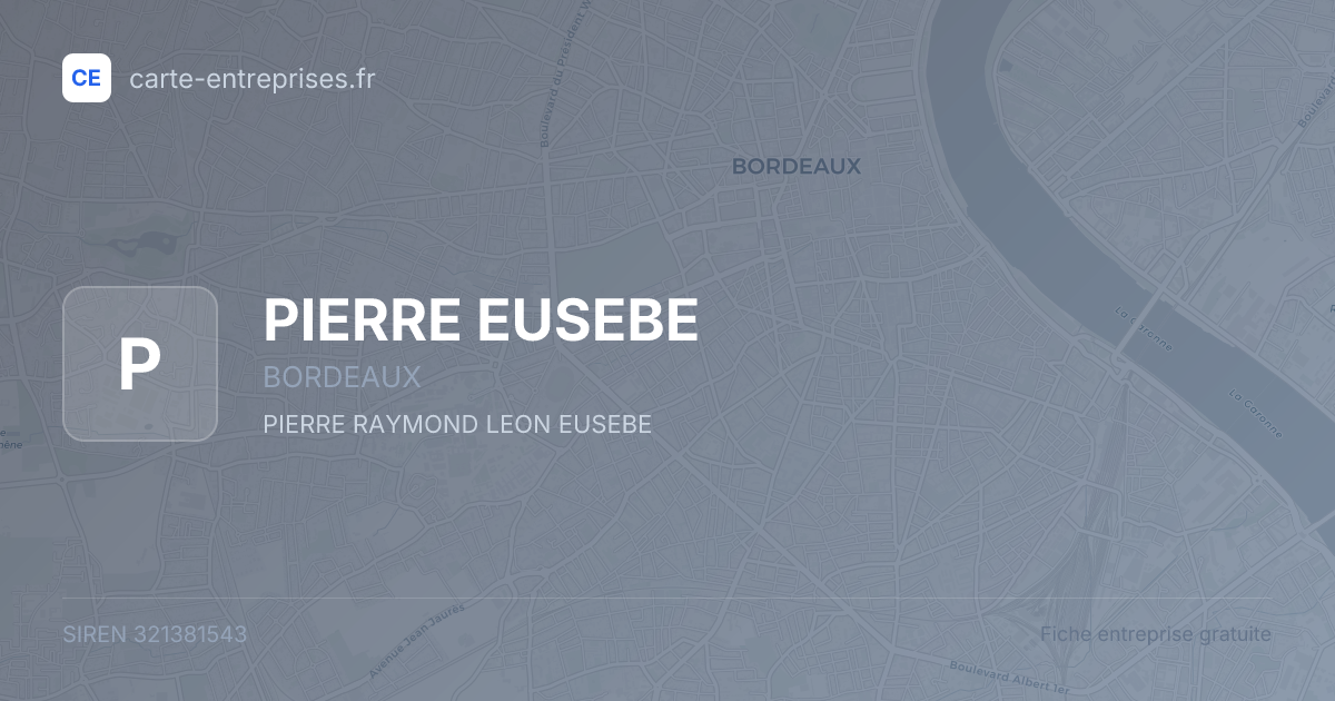 PIERRE EUSEBE — 321381543 — fiche entreprise