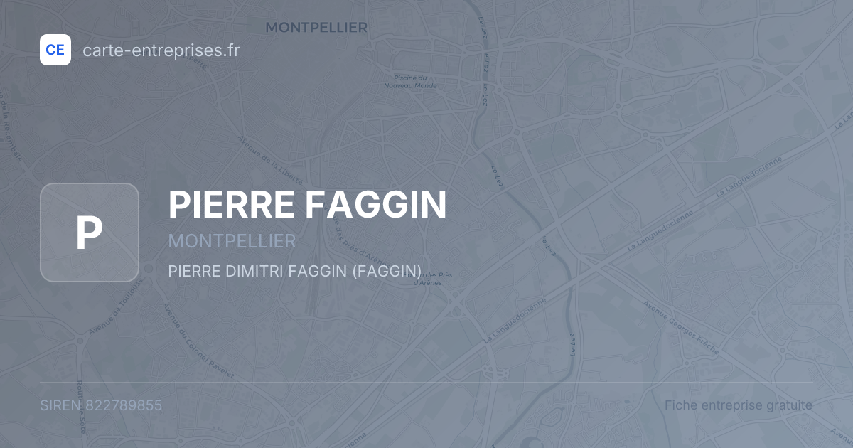 PIERRE FAGGIN — 822789855 — fiche entreprise