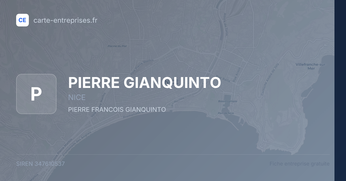 PIERRE GIANQUINTO — 347610537 — fiche entreprise