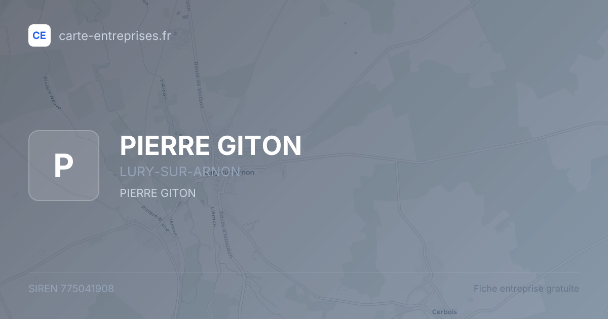 PIERRE GITON — 775041908 — fiche entreprise