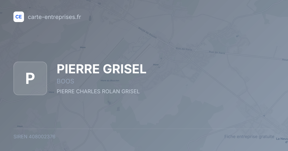 PIERRE GRISEL — 408002376 — fiche entreprise