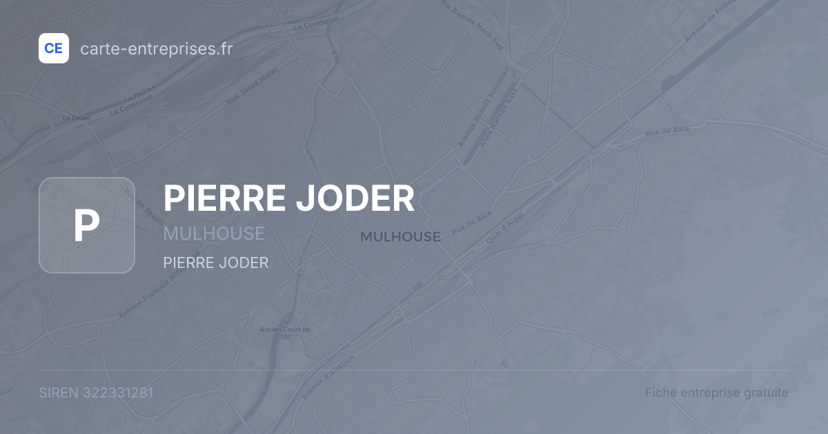 PIERRE JODER — 322331281 — fiche entreprise