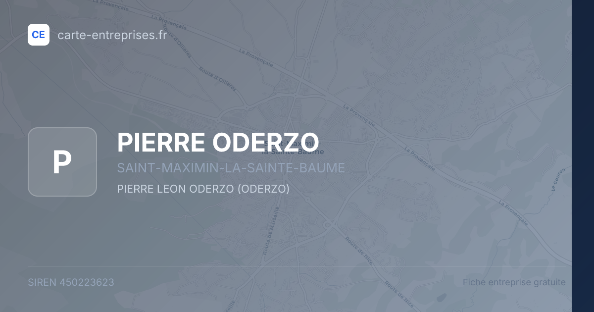 PIERRE ODERZO — 450223623 — fiche entreprise
