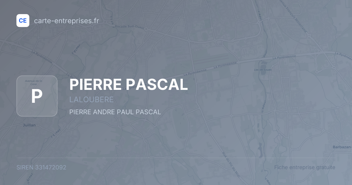 PIERRE PASCAL — 331472092 — fiche entreprise