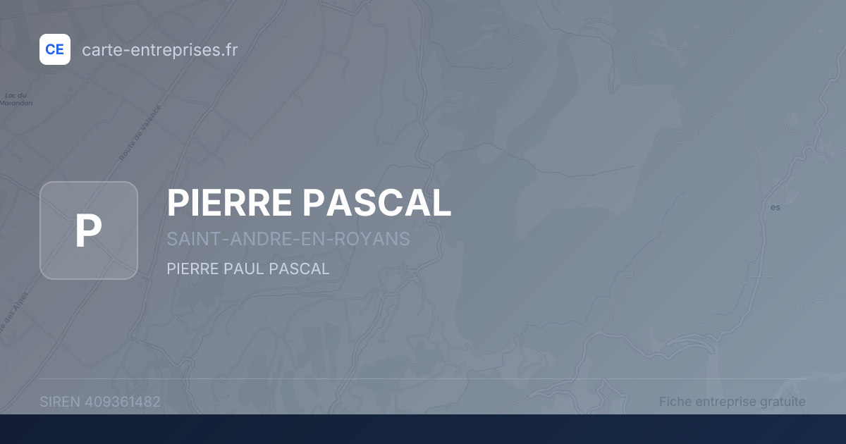 PIERRE PASCAL — 409361482 — fiche entreprise