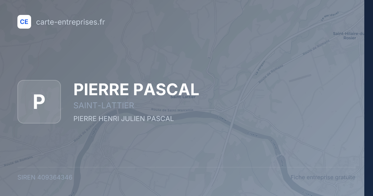 PIERRE PASCAL — 409364346 — fiche entreprise