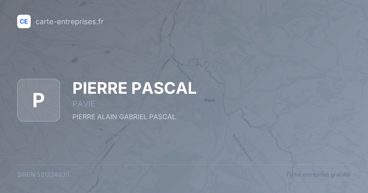 PIERRE PASCAL — 531224830 — fiche entreprise