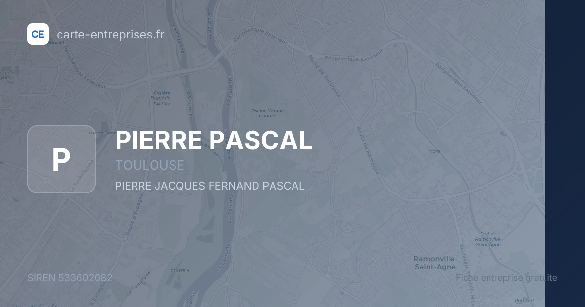 PIERRE PASCAL — 533602082 — fiche entreprise