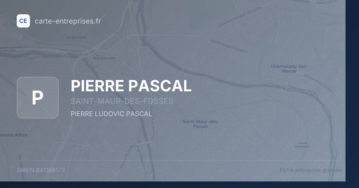 PIERRE PASCAL — 841168172 — fiche entreprise