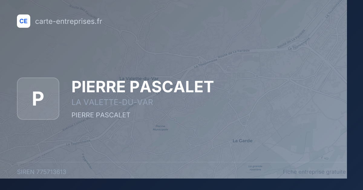 PIERRE PASCALET — 775713613 — fiche entreprise