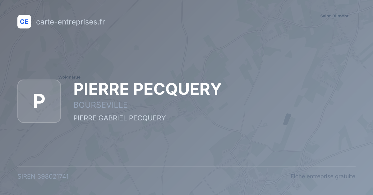 PIERRE PECQUERY — 398021741 — fiche entreprise